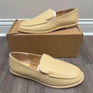 Vince Sloan Leather Loafer Flats in Macadamia